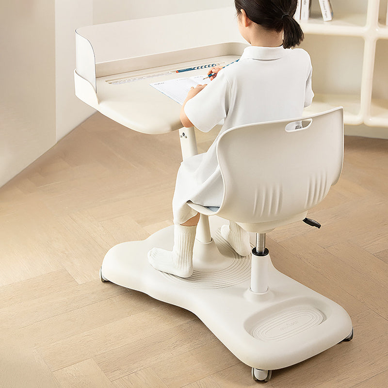 Modern Minimalist ABS Curved Square Study Desk With Backrest Mobile For Living Room