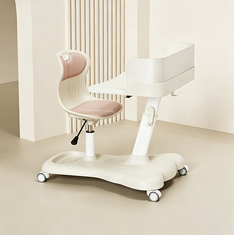 Modern Minimalist ABS Curved Square Study Desk With Backrest Mobile For Living Room