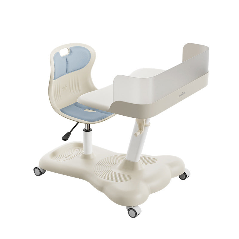 Modern Minimalist ABS Curved Square Study Desk With Backrest Mobile For Living Room