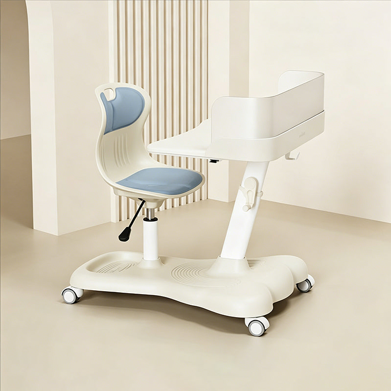 Modern Minimalist ABS Curved Square Study Desk With Backrest Mobile For Living Room