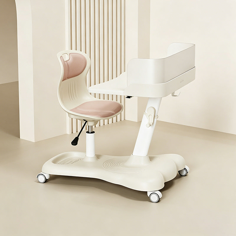 Modern Minimalist ABS Curved Square Study Desk With Backrest Mobile For Living Room