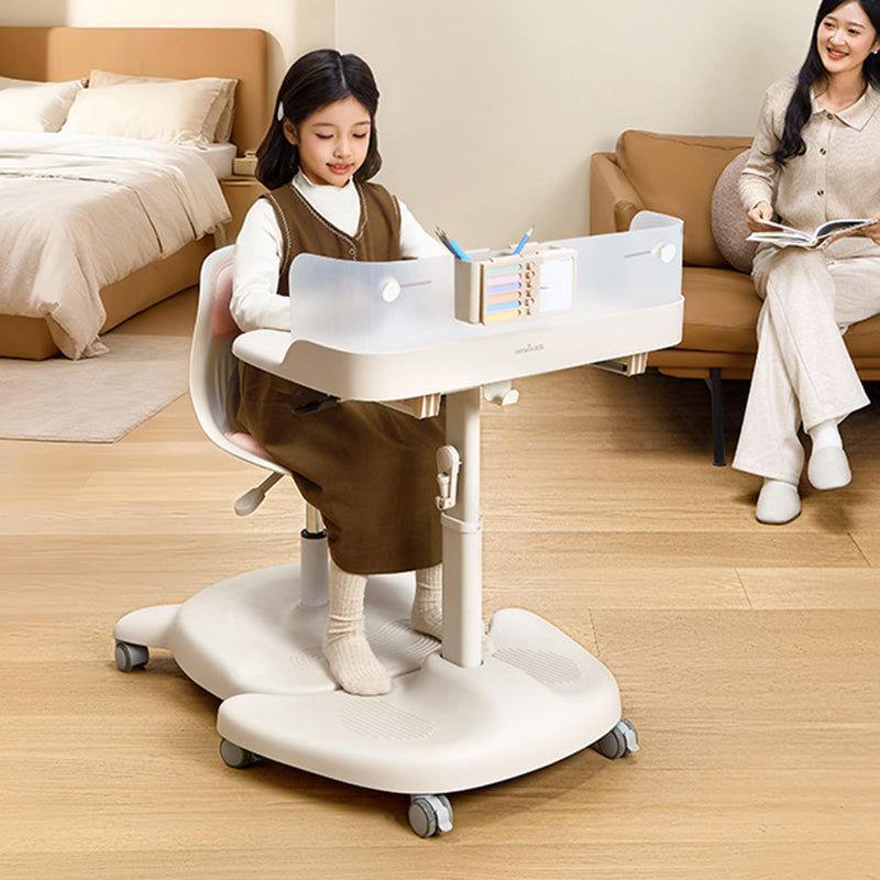 Modern Minimalist ABS Curved Square Study Desk With Backrest Mobile For Living Room
