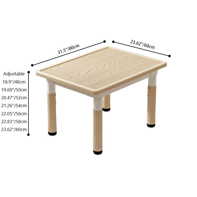 Modern Minimalist MDF PP Cylinder Rectangular Kids Study Table Chair Set With Adjustable Height For Living Room