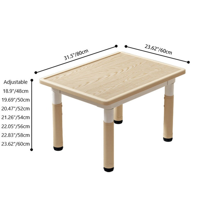 Modern Minimalist MDF PP Cylinder Rectangular Kids Study Table Chair Set With Adjustable Height For Living Room