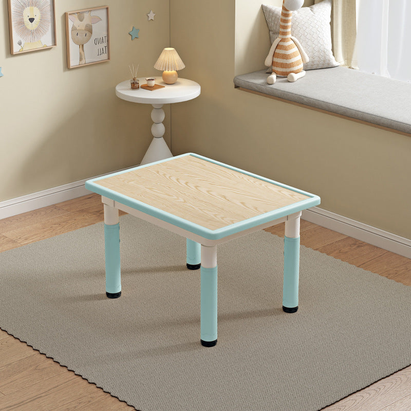 Modern Minimalist MDF PP Cylinder Rectangular Kids Study Table Chair Set With Adjustable Height For Living Room