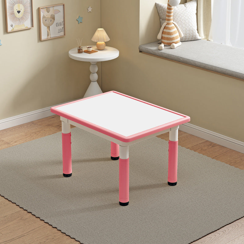 Modern Minimalist MDF PP Cylinder Rectangular Kids Study Table Chair Set With Adjustable Height For Living Room