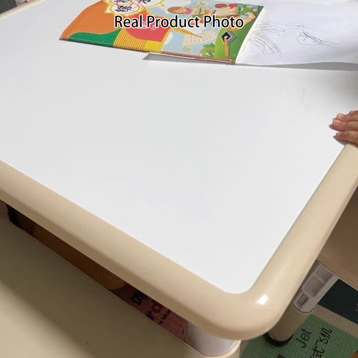 Modern Minimalist MDF PP Cylinder Rectangular Kids Study Table Chair Set With Adjustable Height For Living Room