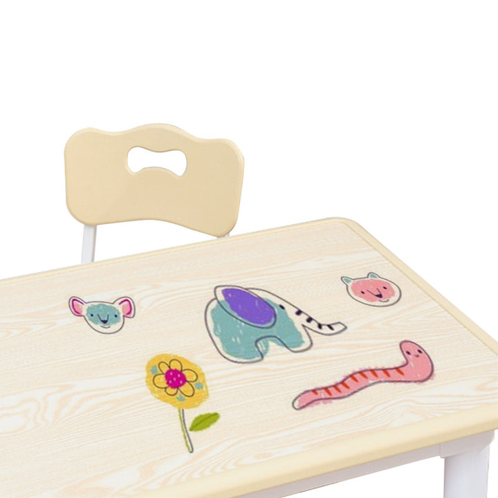 Modern Minimalist MDF PP Cylinder Rectangular Kids Study Table Chair Set With Adjustable Height For Living Room