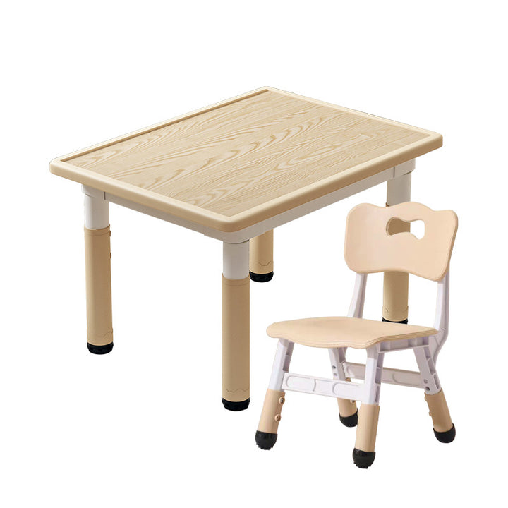 Modern Minimalist MDF PP Cylinder Rectangular Kids Study Table Chair Set With Adjustable Height For Living Room