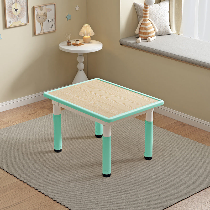 Modern Minimalist MDF PP Cylinder Rectangular Kids Study Table Chair Set With Adjustable Height For Living Room