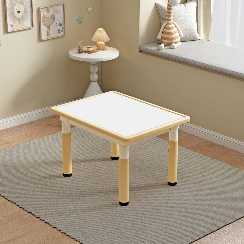 Modern Minimalist MDF PP Cylinder Rectangular Kids Study Table Chair Set With Adjustable Height For Living Room