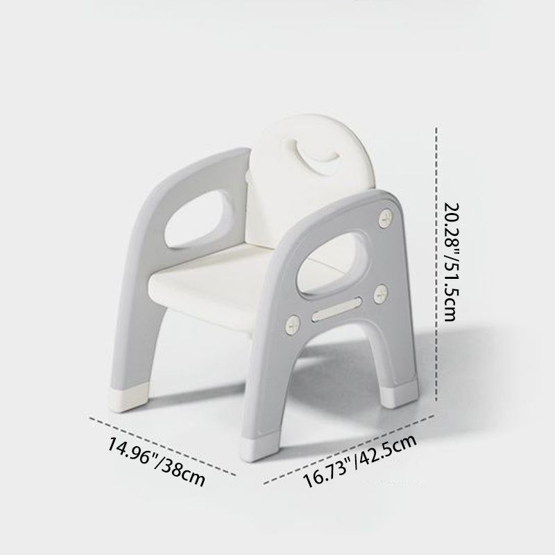 Modernes minimalistisches geometrisch geschwungenes Kinder-Schreibtischstuhl-Set aus PE mit 2 Ebenen für das Wohnzimmer 