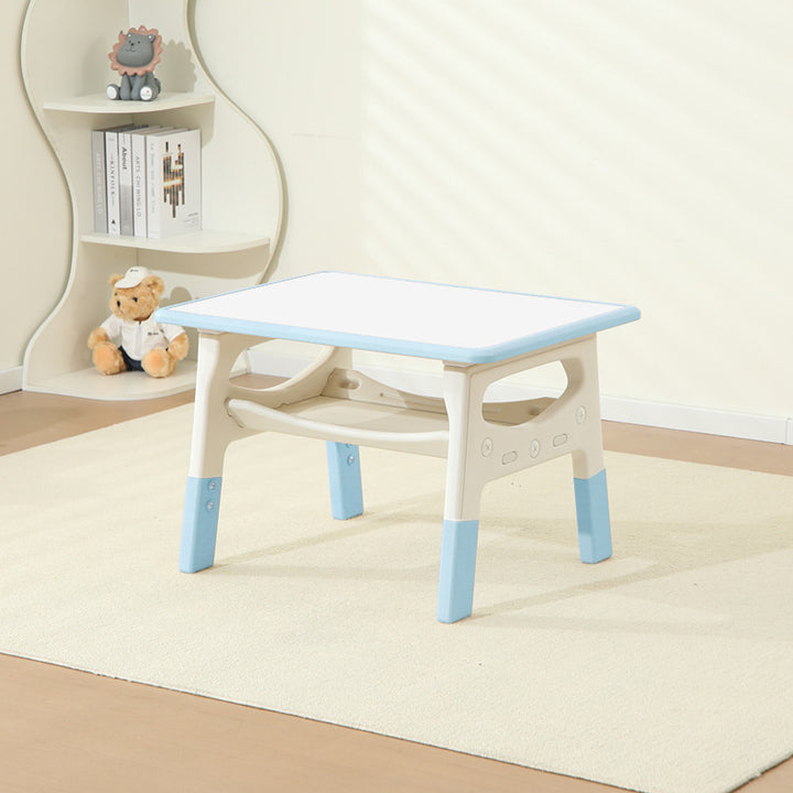 モダンミニマル MDF PP 角丸長方形 キッズ学習デスク 2段付き リビングルーム用 