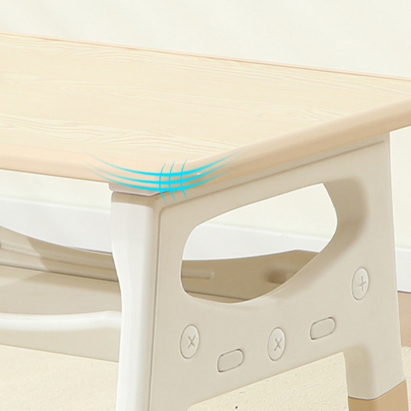 モダンミニマル MDF PP 角丸長方形 キッズ学習デスク 2段付き リビングルーム用 