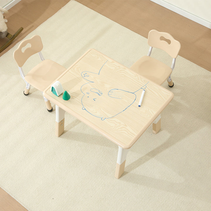 モダンミニマル MDF PP 角丸長方形 キッズ学習デスク 2段付き リビングルーム用 