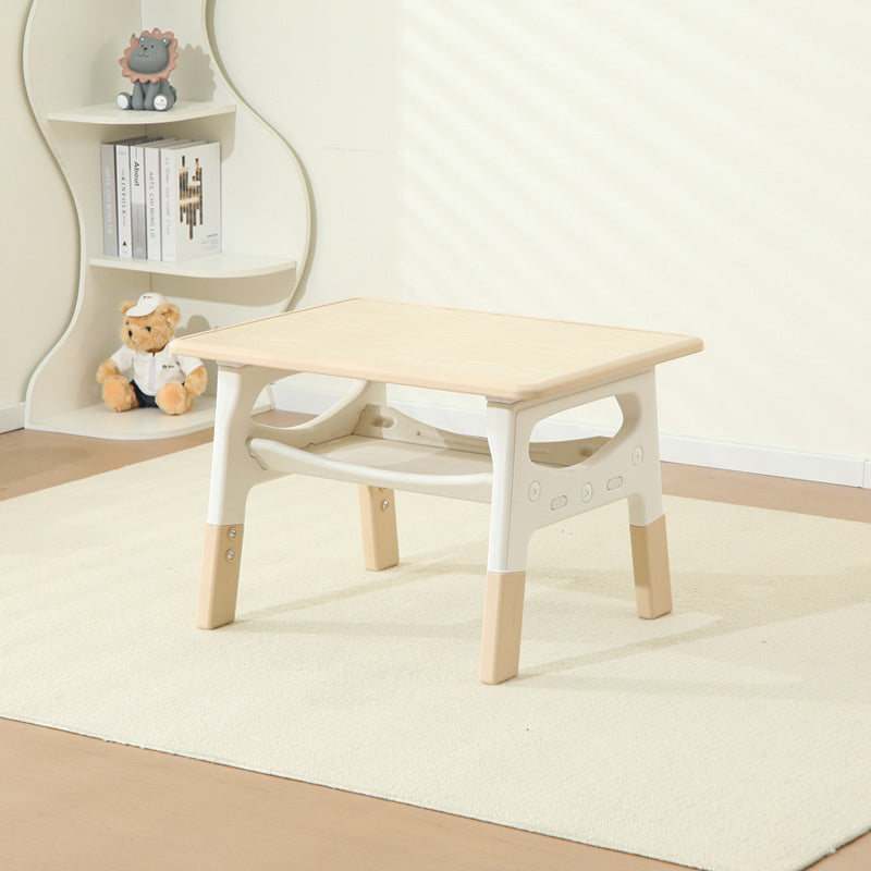 モダンミニマル MDF PP 角丸長方形 キッズ学習デスク 2段付き リビングルーム用 