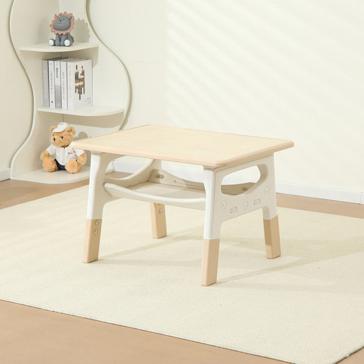 モダンミニマル MDF PP 角丸長方形 キッズ学習デスク 2段付き リビングルーム用 