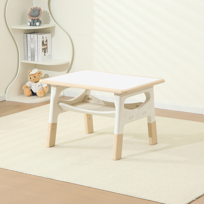 モダンミニマル MDF PP 角丸長方形 キッズ学習デスク 2段付き リビングルーム用 