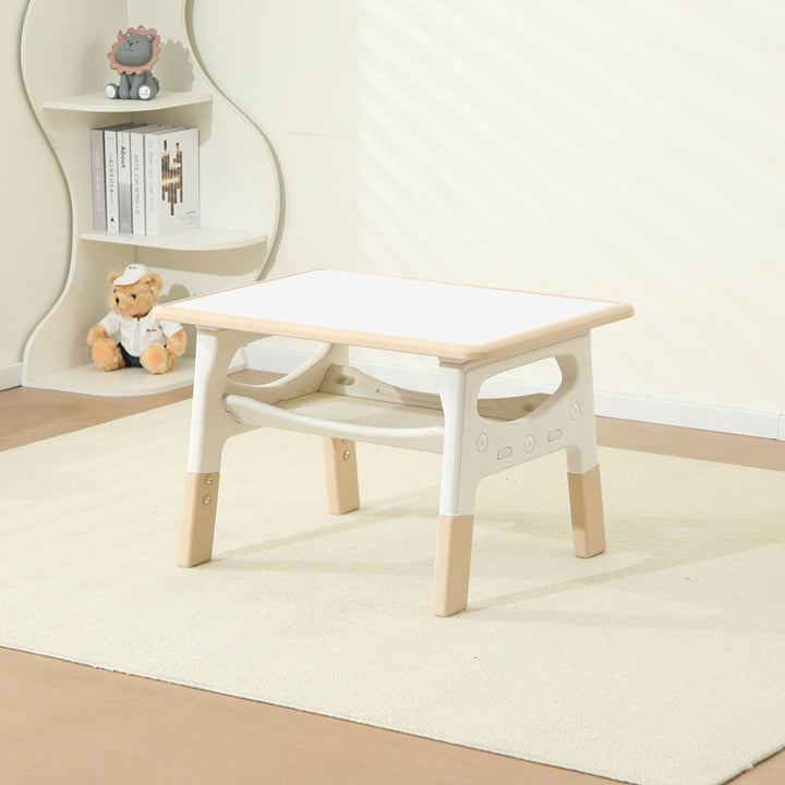 モダンミニマル MDF PP 角丸長方形 キッズ学習デスク 2段付き リビングルーム用 