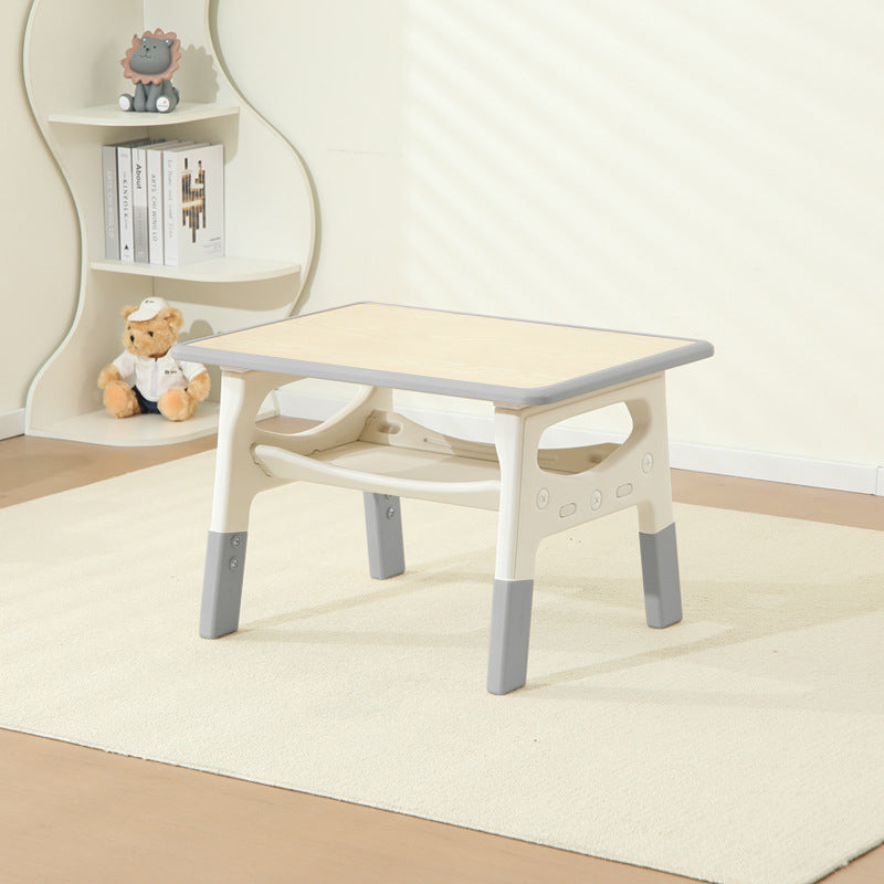 モダンミニマル MDF PP 角丸長方形 キッズ学習デスク 2段付き リビングルーム用 