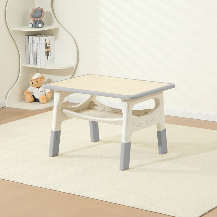 モダンミニマル MDF PP 角丸長方形 キッズ学習デスク 2段付き リビングルーム用 