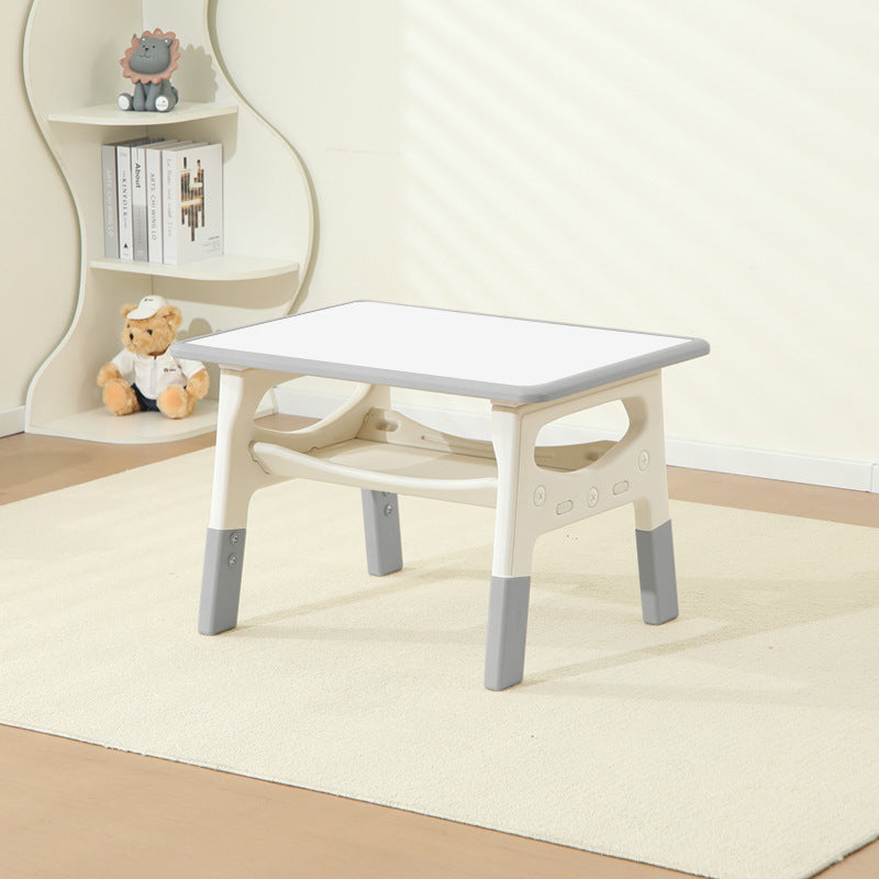 モダンミニマル MDF PP 角丸長方形 キッズ学習デスク 2段付き リビングルーム用 
