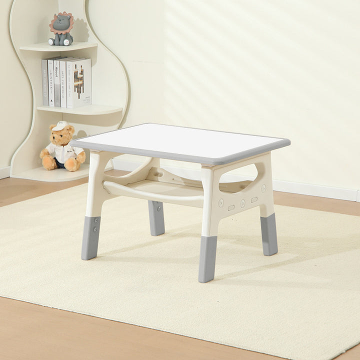 モダンミニマル MDF PP 角丸長方形 キッズ学習デスク 2段付き リビングルーム用 