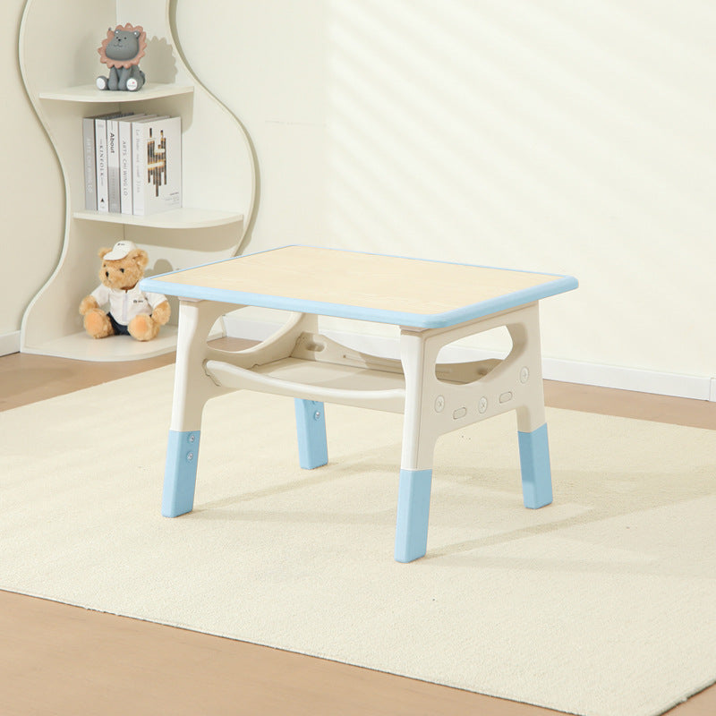 モダンミニマル MDF PP 角丸長方形 キッズ学習デスク 2段付き リビングルーム用 
