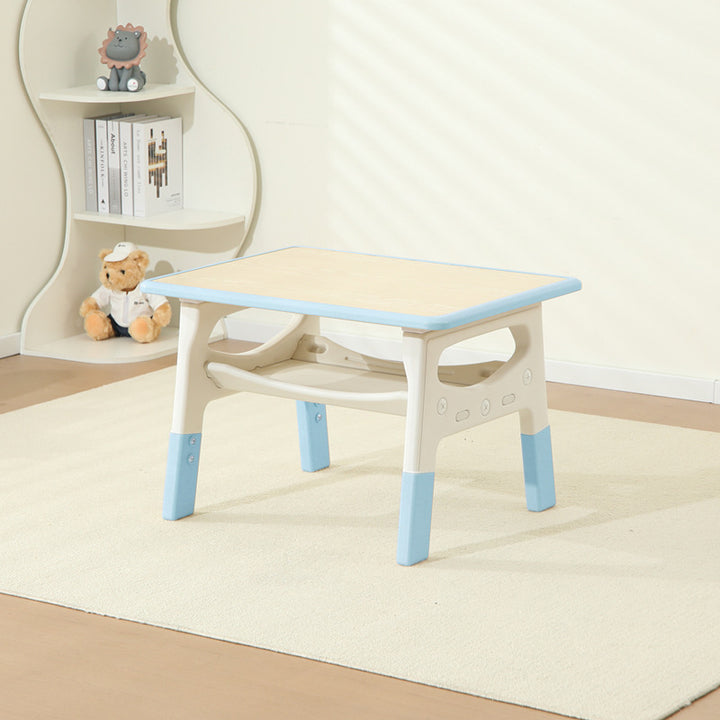 モダンミニマル MDF PP 角丸長方形 キッズ学習デスク 2段付き リビングルーム用 