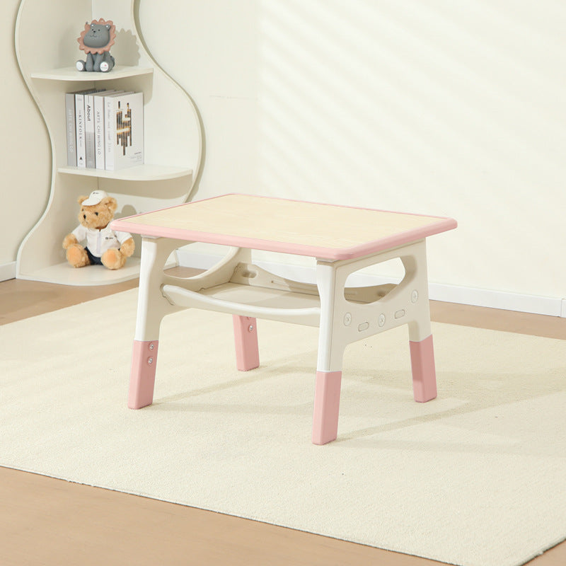 モダンミニマル MDF PP 角丸長方形 キッズ学習デスク 2段付き リビングルーム用 