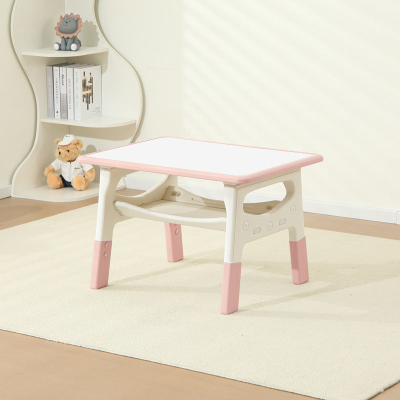 モダンミニマル MDF PP 角丸長方形 キッズ学習デスク 2段付き リビングルーム用 
