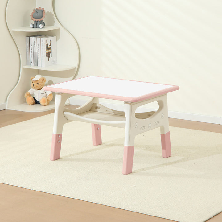 モダンミニマル MDF PP 角丸長方形 キッズ学習デスク 2段付き リビングルーム用 
