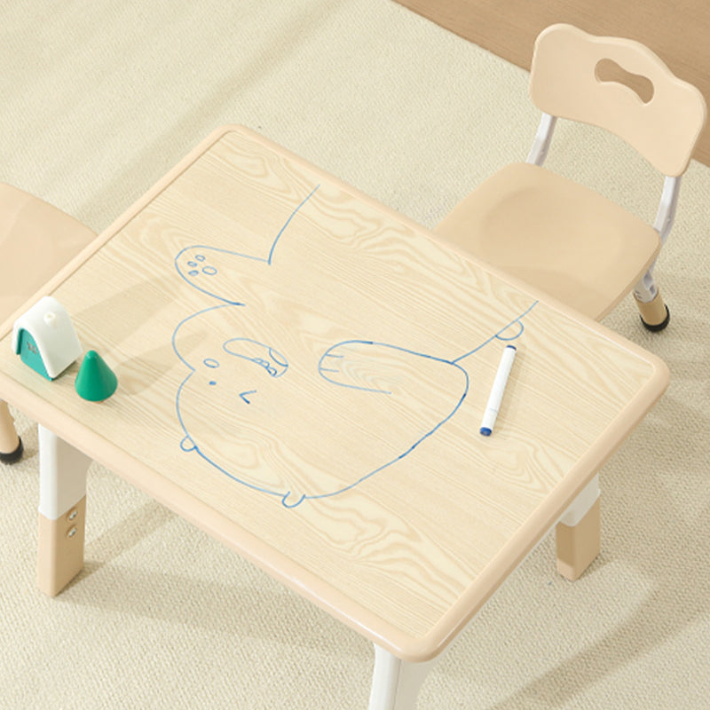 モダンミニマル MDF PP 角丸長方形 キッズ学習デスク 2段付き リビングルーム用 