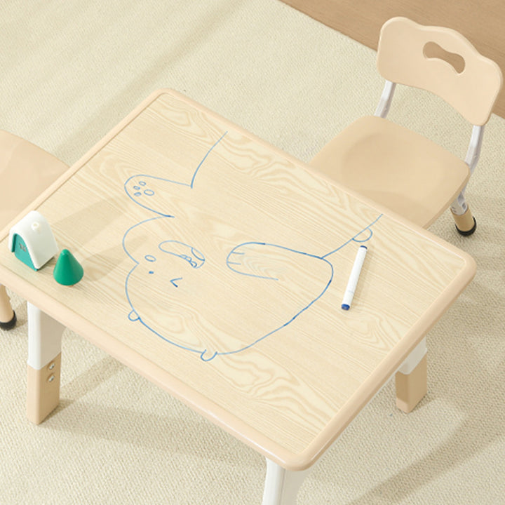 モダンミニマル MDF PP 角丸長方形 キッズ学習デスク 2段付き リビングルーム用 