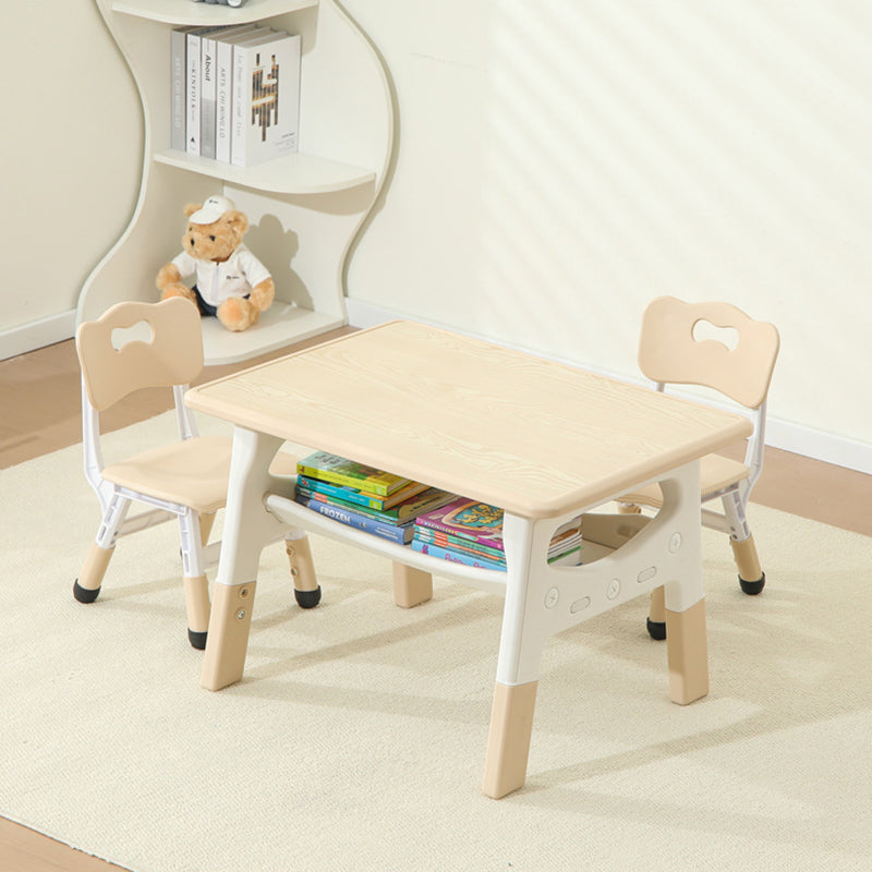 モダンミニマル MDF PP 角丸長方形 キッズ学習デスク 2段付き リビングルーム用 