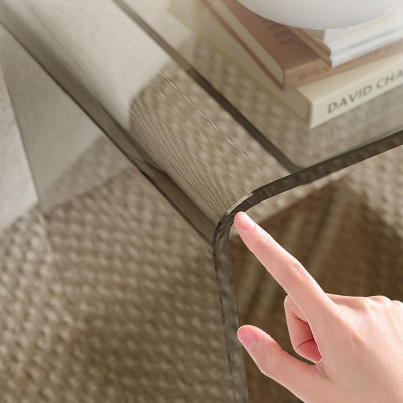 Contemporary Scandinavian Acrylic Curved Number 6 Shape Side Table With 3-Tier For Living Room