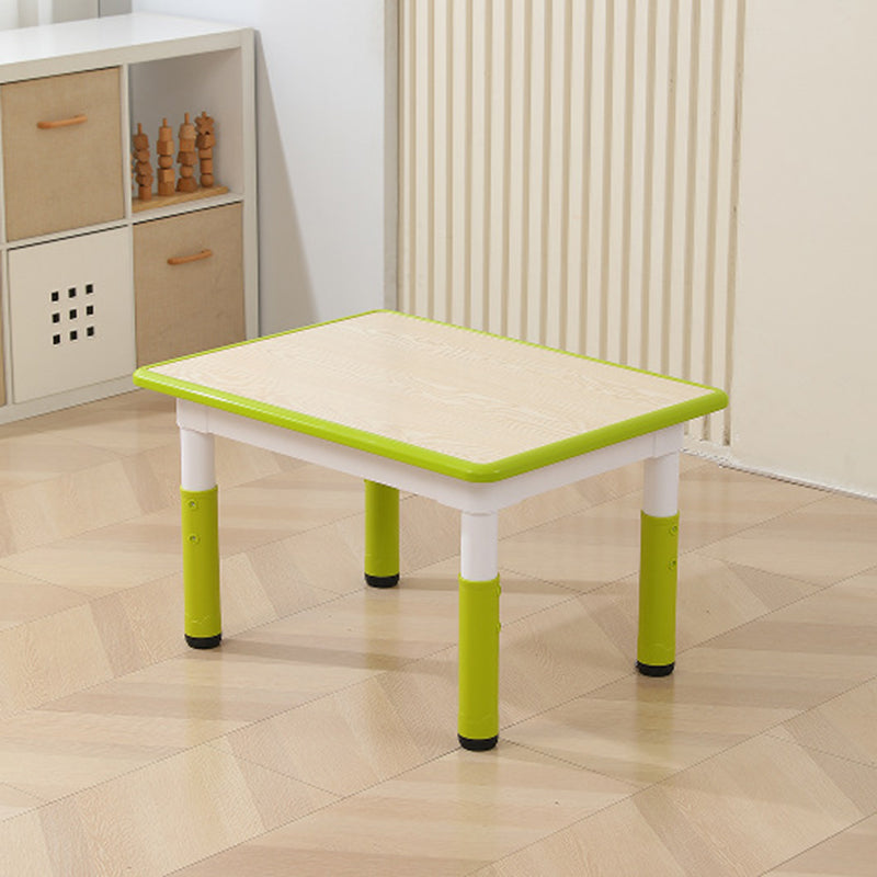 Modern Minimalist Fireboard PP Square Rectangular Kids Study Desk 1-Tier Adjustable For Living Room