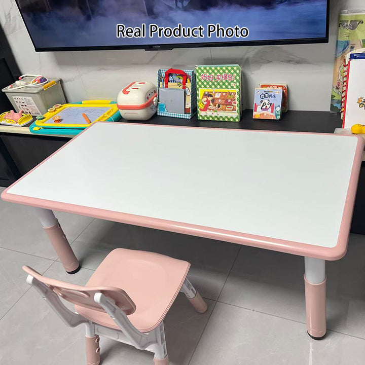 Modern Minimalist Particle Board PP Cylindrical Square Kids Study Table With Adjustable Height For Living Room