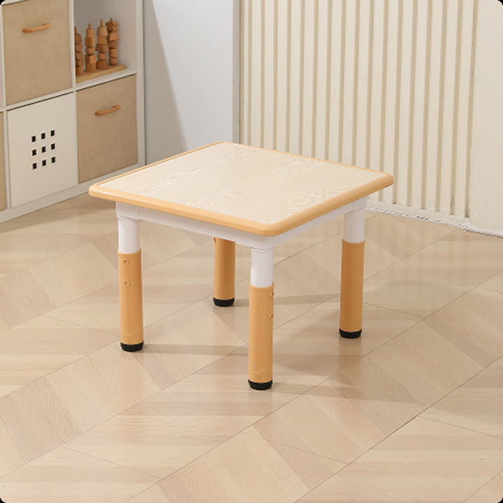 Modern Minimalist Fireboard PP Square Rectangular Kids Study Desk 1-Tier Adjustable For Living Room