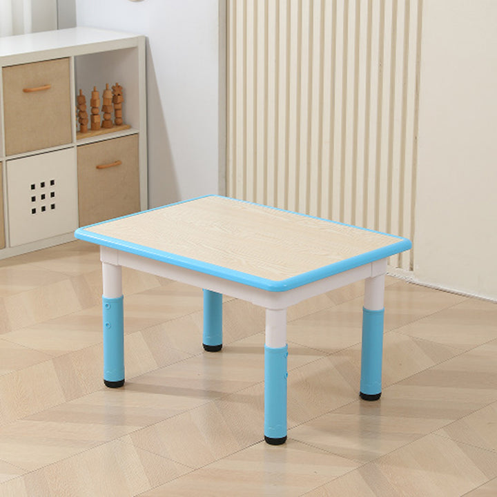 Modern Minimalist Fireboard PP Square Rectangular Kids Study Desk 1-Tier Adjustable For Living Room