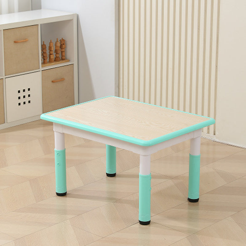 Modern Minimalist Fireboard PP Square Rectangular Kids Study Desk 1-Tier Adjustable For Living Room