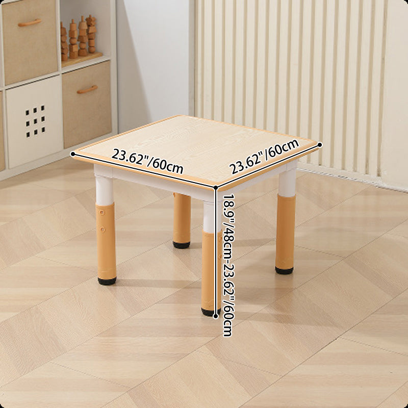 Modern Minimalist Fireboard PP Square Rectangular Kids Study Desk 1-Tier Adjustable For Living Room