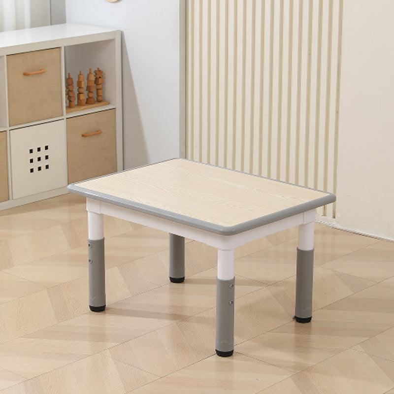 Modern Minimalist Fireboard PP Square Rectangular Kids Study Desk 1-Tier Adjustable For Living Room