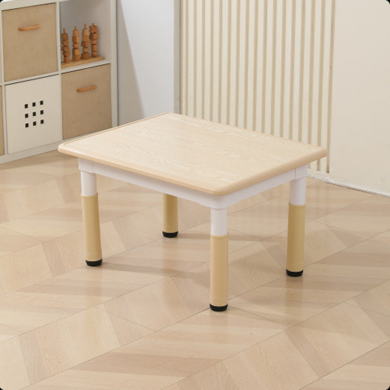 Modern Minimalist Fireboard PP Square Rectangular Kids Study Desk 1-Tier Adjustable For Living Room