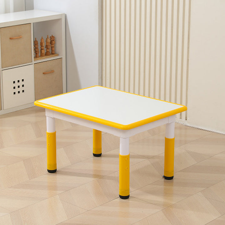 Modern Minimalist Fireboard PP Square Rectangular Kids Study Desk 1-Tier Adjustable For Living Room