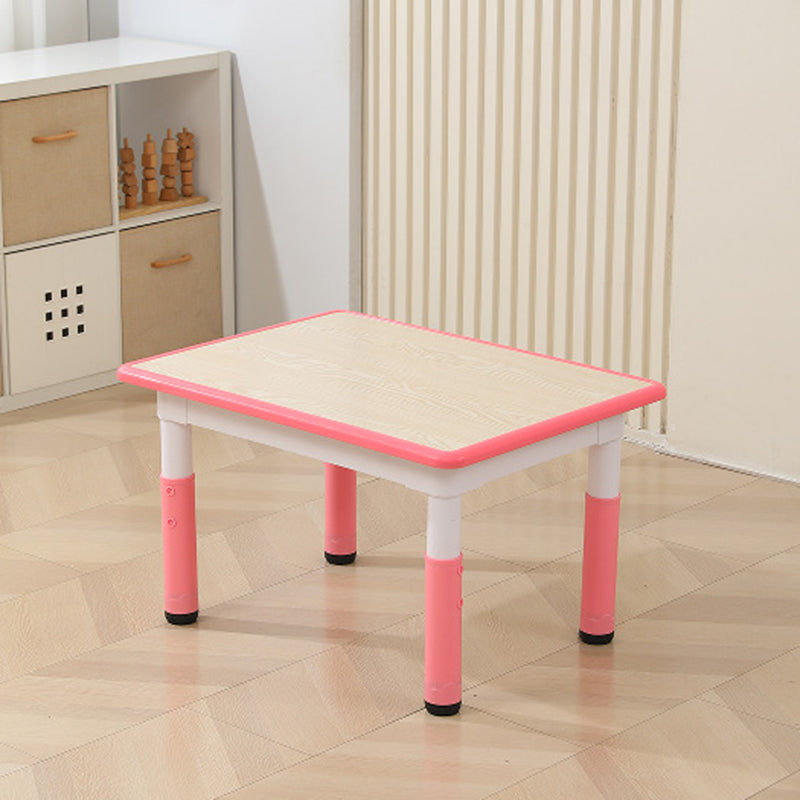 Modern Minimalist Fireboard PP Square Rectangular Kids Study Desk 1-Tier Adjustable For Living Room