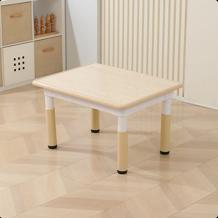 Modern Minimalist Fireboard PP Square Rectangular Kids Study Desk 1-Tier Adjustable For Living Room