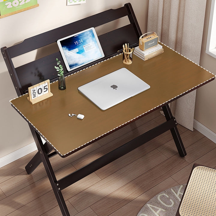 Traditional Chinese Bamboo Rectangular Foldable Study Desk 1-Tier Folding Writing Table For Living Room