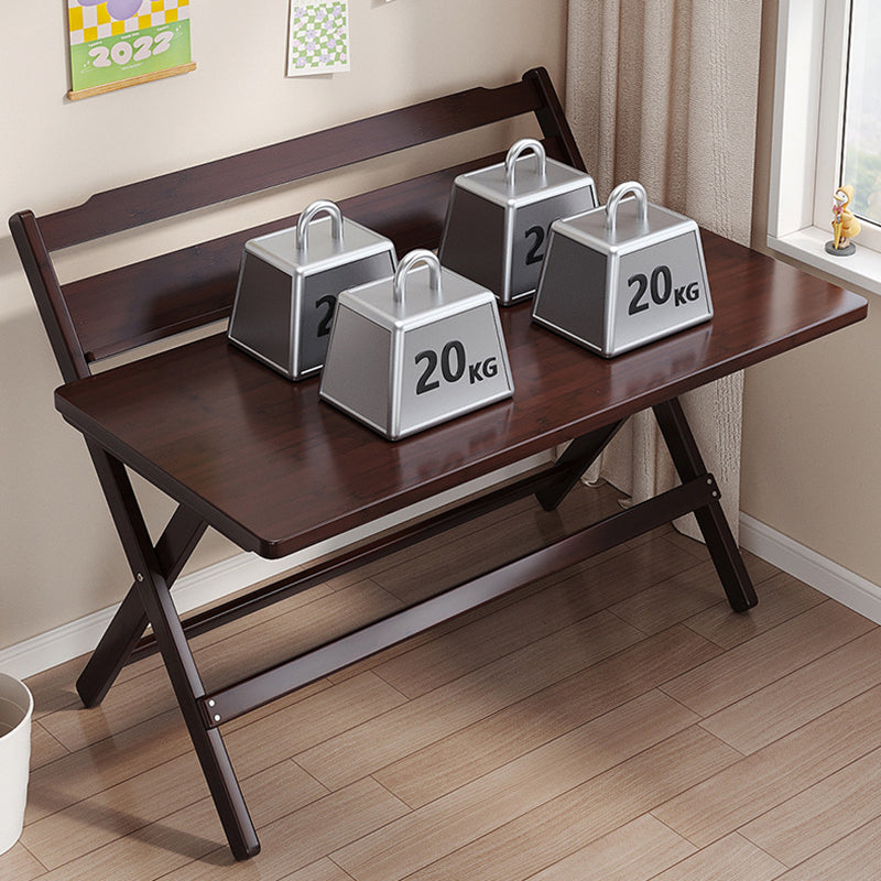 Traditional Chinese Bamboo Rectangular Foldable Study Desk 1-Tier Folding Writing Table For Living Room