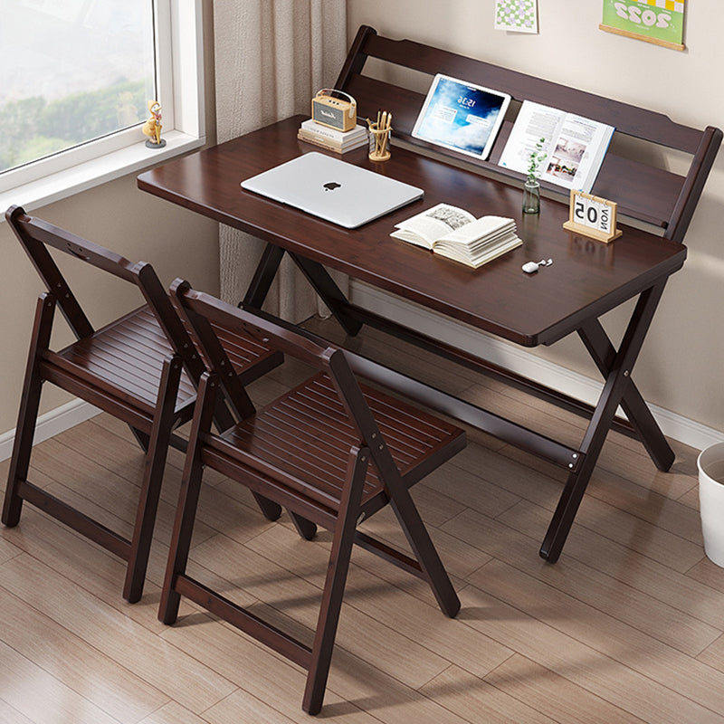 Traditional Chinese Bamboo Rectangular Foldable Study Desk 1-Tier Folding Writing Table For Living Room